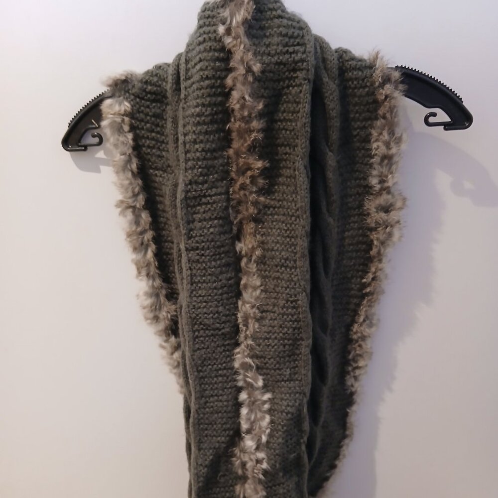 Rudsak Authentic Rabbit Fur & Knit Infinity Scarf